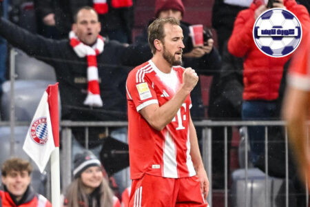 هاري كين يحتفل بهدفه مع بايرن ميونخ في الدوري الألماني